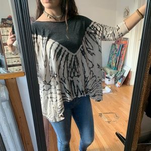 tie dye flowy long sleeve shirt